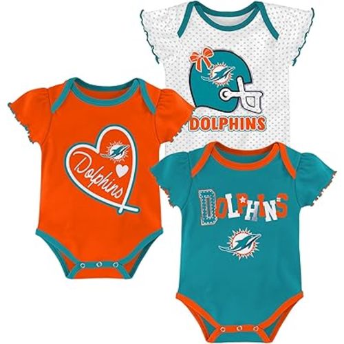 Outerstuff Miami Short Sleeve Bodysuit 3-Pack (3-6m)