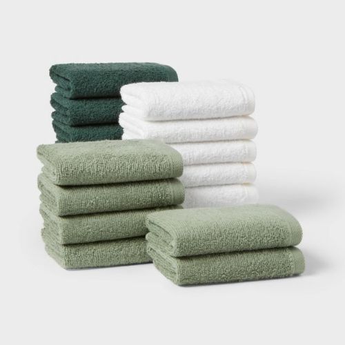 18pk Everyday Washcloths Blue/Gray - Room Essentials™