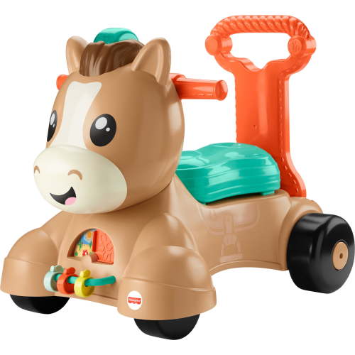 Fisher-Price Walk Bounce & Ride Pony Baby Walker and Ride-on Learning Toy with Music and Lights