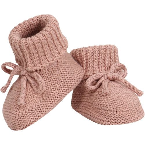 Hadetoto Baby Booties Newborn First Walkers Cozy Shoes Warm Knit Soft Booties for Toddler Infant Boy Girl