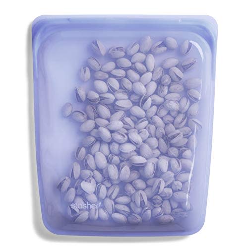Stasher Platinum Silicone Food Grade Reusable Storage Bag, Amethyst (1/2 Gallon) | Reduce Single-Use Plastic | Cook, Store, Sous Vide, or Freeze | Leakproof, Dishwasher-Safe, Eco-friendly | 64 Oz