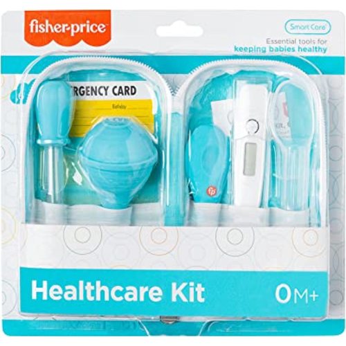 Fisher-Price 6-Piece Baby Healthcare Kit, Newborn Essentials, Baby Gift Set, Includes Medicine Dispensers, Aspirator, Baby Nail Clippers, Baby Thermometer