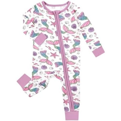 MOSSRIVER Bamboo Viscose Baby Long Sleeve Romper, Cute Pumpkin Prints Zipper Footless Jumpsuit, Toddler One-Piece Outfits