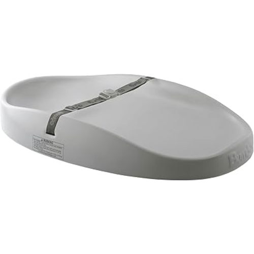 Bumbo Baby Infant Soft Contoured Foam Comfortable Easy to Clean Portable Changing Pad with Restraining Belt for On The Go Diaper Changing, Gray