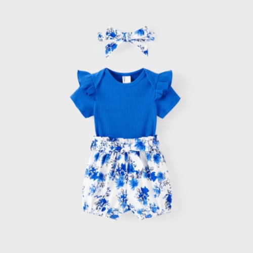 PatPat Baby Girl Clothes Set Ruffle Sleeve