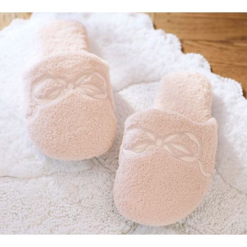 LoveShackFancy Appliqué Bow Slippers