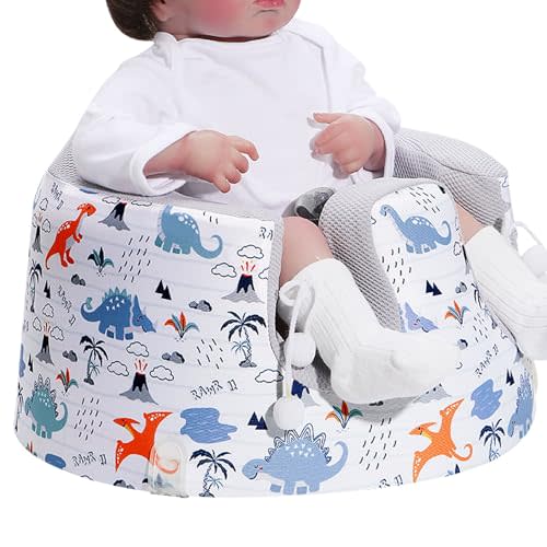 BOMOLOUR Seat Cover Compatible with Bumbo Seat & Nuby Seat, Soft Breathable Mesh Fabric for Summer, Anti-Slip, Cover Only - Blue Dinosaur