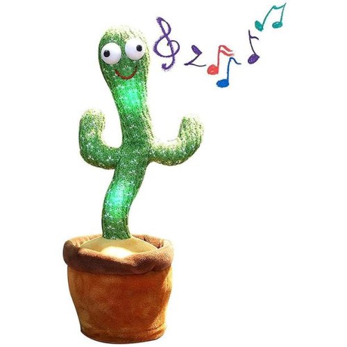 Latady Dancing Cactus Toy - Singing, Talking & Repeating What You say Electric Cactus, Wiggle Dancing Cactus Plush Toy for Home Decoration & Babies, with 3 English Songs
