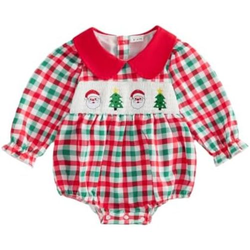 Kavousa Newborn Baby Girl Christmas Outfit Santa Bubble Romper Fall Clothes