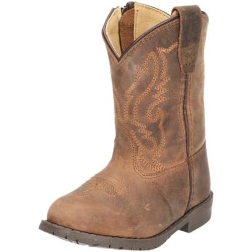 Smoky Mountain Boots | Hopalong Series | Toddler Western Boot | U-Toe | Genuine Leather | TPR Sole & Walking Heel | Man-Made Lining | Distressed Design