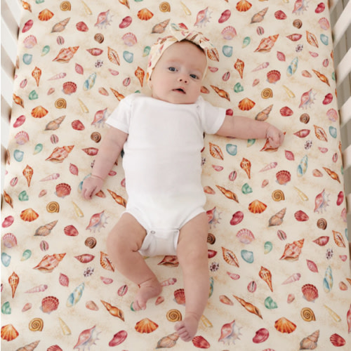 Sea Shells Bamboo Crib Sheet