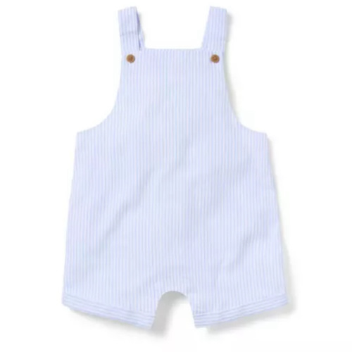 Baby Dreamy Blue Stripe Baby Striped Linen-Cotton Overall by Janie and Jack
