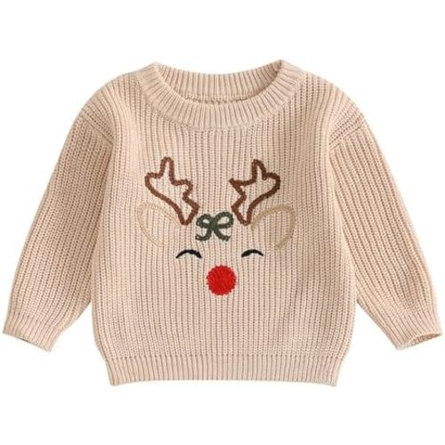 Infant Newborn Baby Christmas Sweater Cute Candy Cane Warm Knitted Sweater Top Toddler Fall Winter Clothes