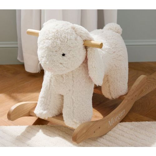 Sherpa Bunny Plush Nursery Rocker