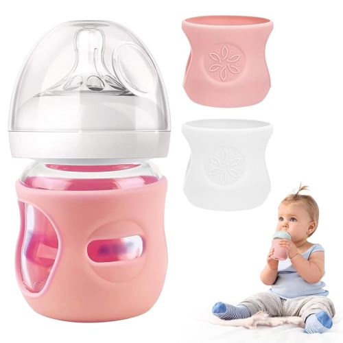 2 Pack Silicone Sleeves for Philips Avent Glass Natural Baby Bottle 4oz, Food Grade Silicone, BPA Free Glass Baby Bootle Sleeve, Anti Breakage Baby Bottle Holder, Anti-Scald, Dishwasher/Heaters Safe