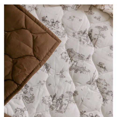 Western Toile Quilted Playmat