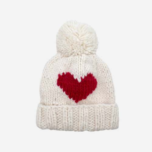 Hand-knit Heart Beanie Red Valentines – The Blueberry Hill