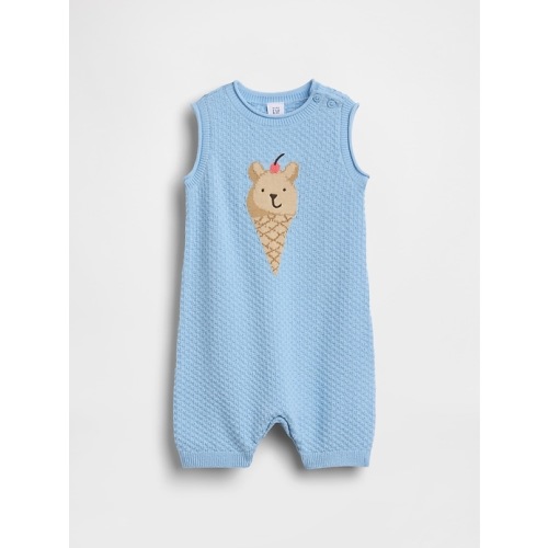 Baby Ice Cream Bear Crochet Shorty One-Piece