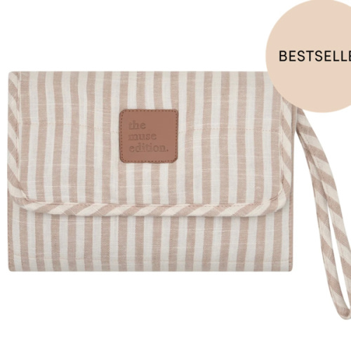 Natural Stripe Linen Change Mat