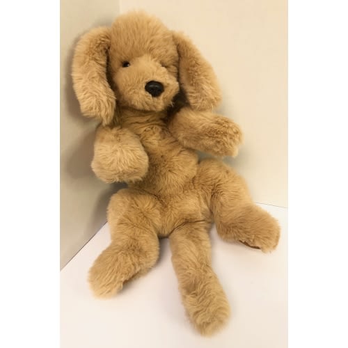 1985 Gund MUTTSY Puppy Dog 22&#034; Plush Tan Beige Brown Suede Paws Vintage Stuffed