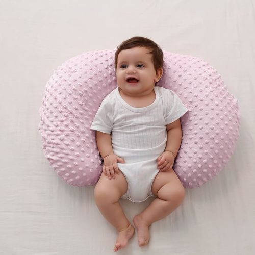 Baby Nursing Pillow and Body Positioner with Premium Slipcover for Breastfeeding for Baby Boys and Girls, Feeding Pillow with Breathable Comfortable Pillowcase (Blushing Bride)