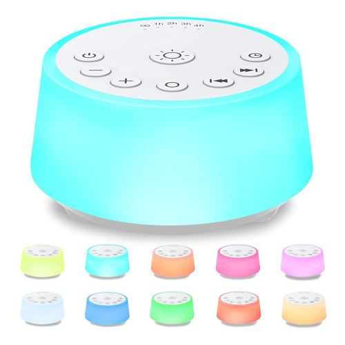 Color Noise Sound Machines with 10 Colors Night Light 25 Soothing Sounds and Sleep White Noise Machine 32 Volume Levels 5 Timers Adjustable Brightness Memory Function for Adults Kids Baby