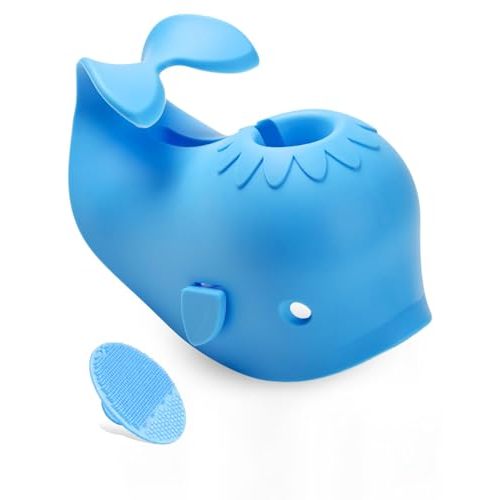 Mandoo Faucet Cover Bathtub Baby, Bath Spout Cover for Baby, Bath Faucet Cover for Kids, Tub Spout Cover Bathtub Faucet Cover Kids Safety, Protection Baby Universal Bath Silicone Toys Whale Blue