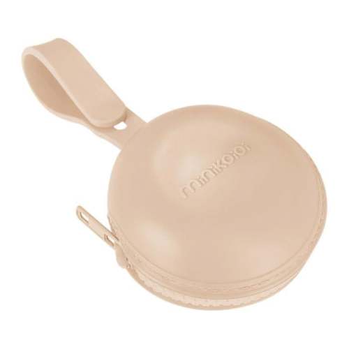 MinikOiOi Portable Beige Silicone Pod Pacifier Case with Zipper - International Shipping Available