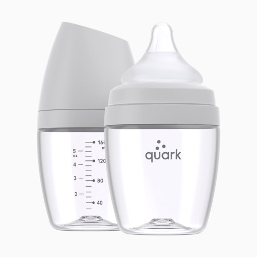 Quark BuubiBottle Hybrid Baby Bottles (2 pack) - Grey, 5oz, 2