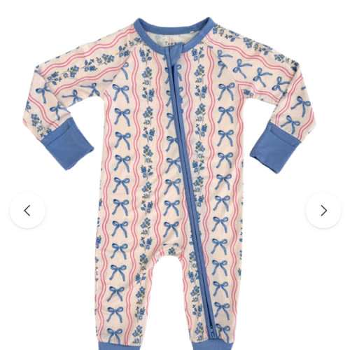 Amelia Bow Zipper Romper – In My Jammers