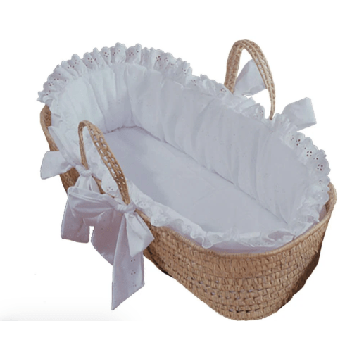 Traditional Eyelet Baby Moses Basket