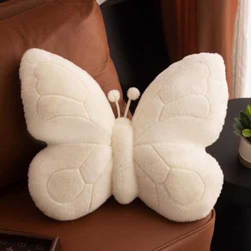 Kawaii Butterfly Shaped Throw Pillow 18in Soft Hugging Plush Pillow Butterfly Stuffed Animal Stuff Aesthetics Decor for Bedroom Living Room Sofa Couch