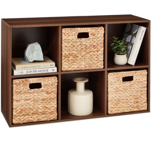 Amazon.com : Best Choice Products 6-Cube Storage Organizer, 11in Shelf Opening, Bookcase, Display Shelf, Customizable w/ 3 Removable Back Panels – Walnut