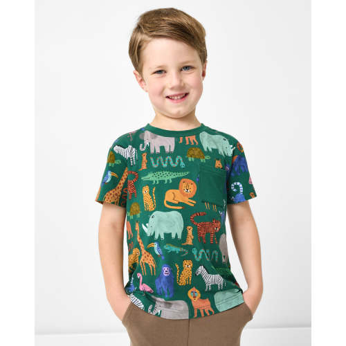 Wild Zoo Relaxed Pocket Tee | Little Sleepies