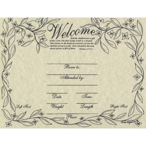 Commemorative Keepsake Birth Certificate | In His Hands