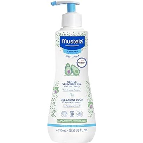 Mustela Baby Gentle Cleansing Gel - Baby Hair & Body Wash - with Natural Avocado fortified with Vitamin B5 - Biodegradable Formula & Tear-Free - 1 or 2-Pack - Various Sizes
