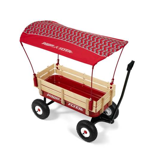 All-Terrain Steel & Wood Wagon with Canopy