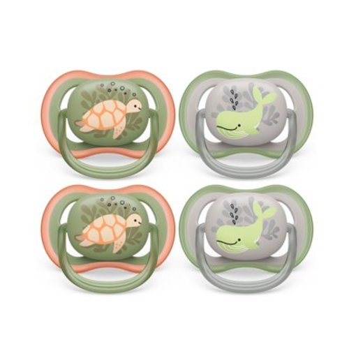 Philips Avent Ultra Air Pacifier - 4 X Light, Breathable Baby Pacifiers For Babies Aged 6-18 Months, Bpa Free with Sterilizer Carry Case (Model SCF085/53)