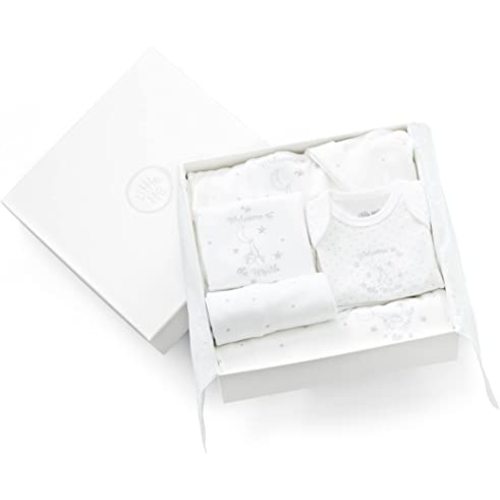 Little Me Baby Layette Gift Set - Footie and Cap, Onesie, 3-Piece Bib And Burp Set, Swaddling Blanket, Baby Shower Gifts