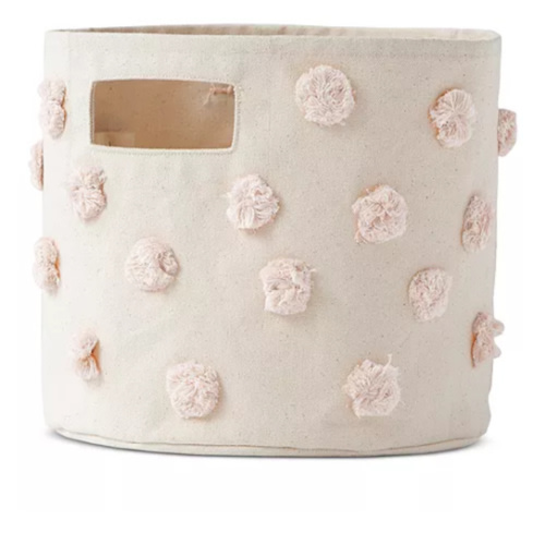 Pom Pom Cotton Canvas Storage Bin