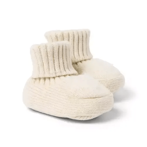 Baby Fluffy Bunny Heather Baby Heart Sweater Bootie by Janie and Jack