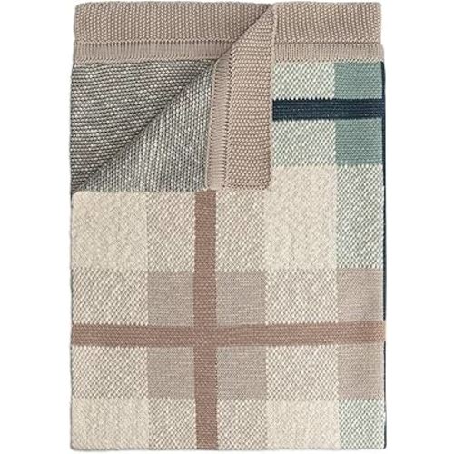 Crane Baby Knitted Baby Blanket, Charlie Farmhouse Plaid Collection, Cotton Blankets, Crib Blanket, Stroller Blankets for Babies, Gender Neutral Nursery Decor, Knit Baby Quilt