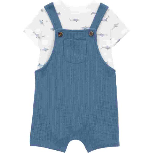 Carter's Child of Mine Baby Boy Overalls Outfit Shark Print, Sizes 0/3-24 Months
