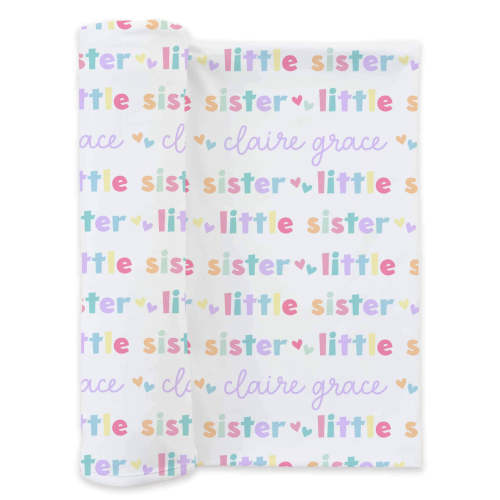 Personalized Swaddle Blanket | Little Sibling