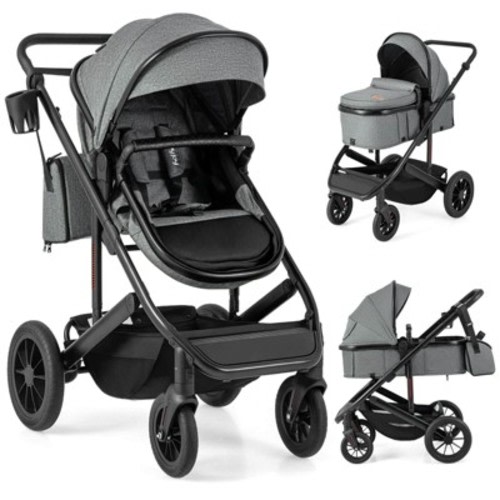 Infans 3-in-1 Newborn Stroller Folding Convertible High Landscape Toddler Stroller