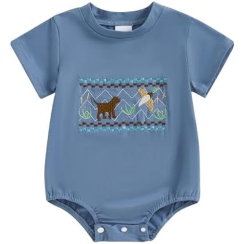 Chloefairy Duck Hunting Baby Clothes Boy Mallard Duck Bubble Romper Short Sleeve T Shirt Bodysuit One Piece Summer Outfit