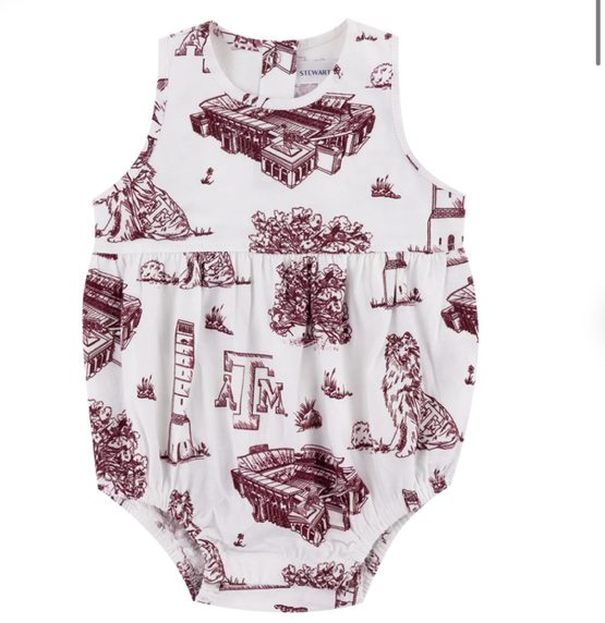 Texas A&M Stewart Simmons Infant Toile Bodysuit - Maroon