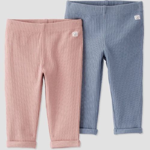Little Planet by Carter's Organic Baby Girls' 2pk Ribbed Pants, Size: 3M
