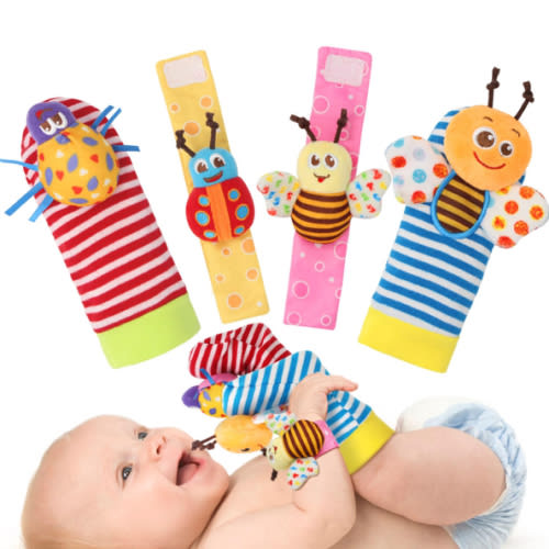 Bloobloomax Baby Rattles Toys for 0-12 Month, Infant Girl Boy Toys for Babies 3-6 Months, Newborn Hand & Foot Toys for 0 to 9 Months, Baby Shower Gifts Set with Wrist Rattle Socks