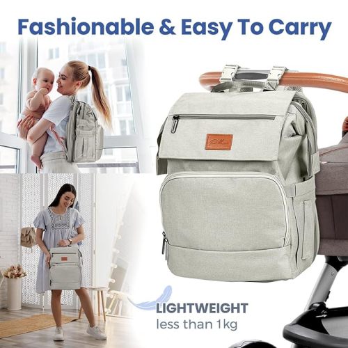 PILLANI Baby Diaper Bag Backpack - Large Bag for Boys & Girls - Diaper Backpack - Travel Diaper Bags w/Changing Pad, Baby Registry Search & Shower Gifts - Essentials Must Haves Newborn Stuff for Mom